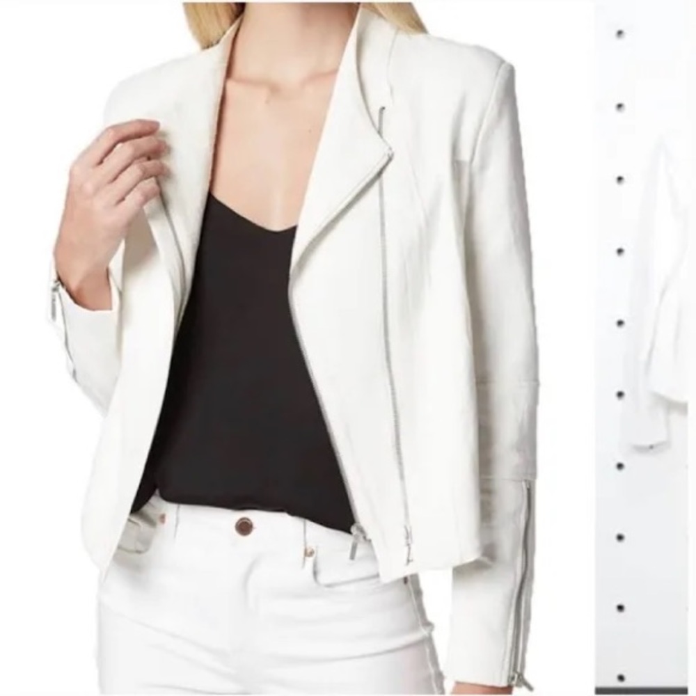 BLANK NYC White Moto Jacket